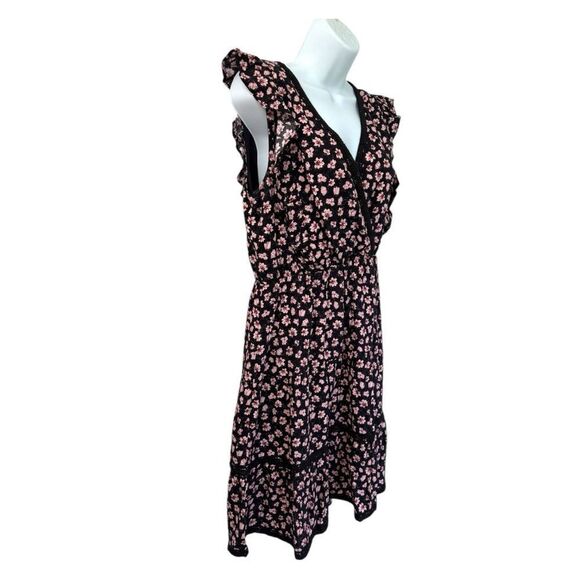 Maurice's Black and Pink Floral Rayon Dress NWT Size M - Picture 6 of 13